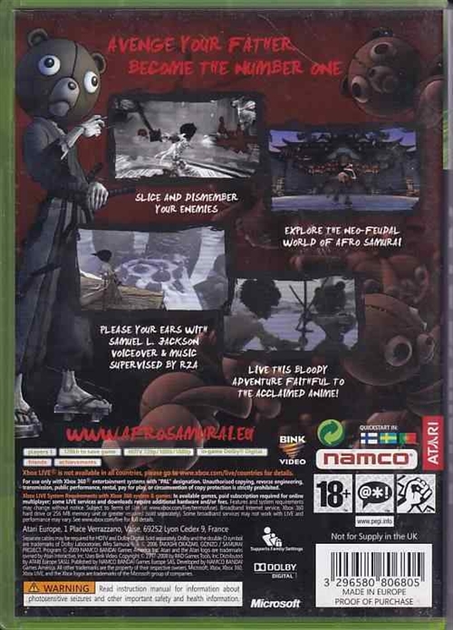 Afro Samurai - XBOX Live - XBOX 360 (B Grade) (Genbrug)